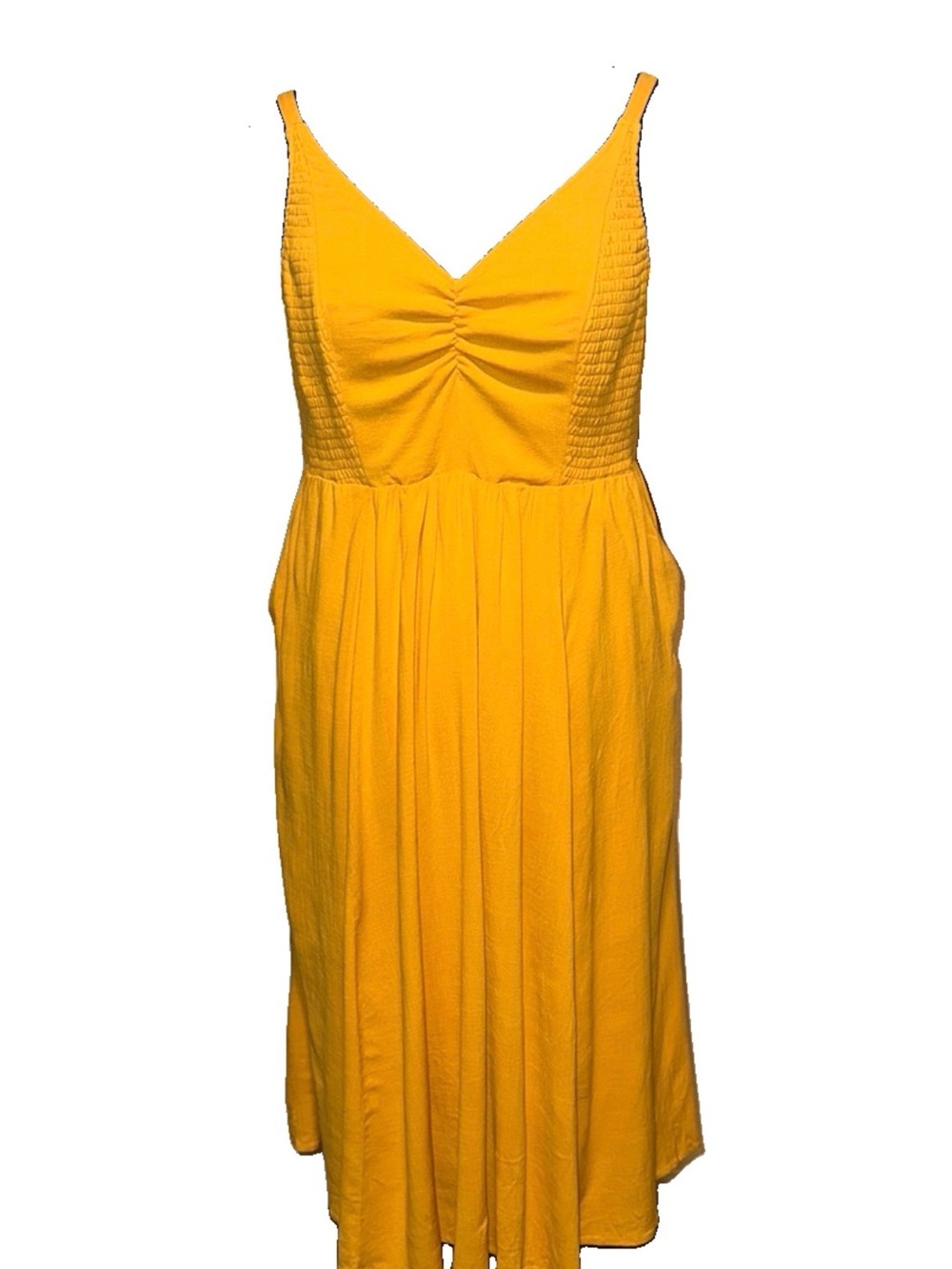 torrid Yellow V-Neck Sleeveless Midi Dress